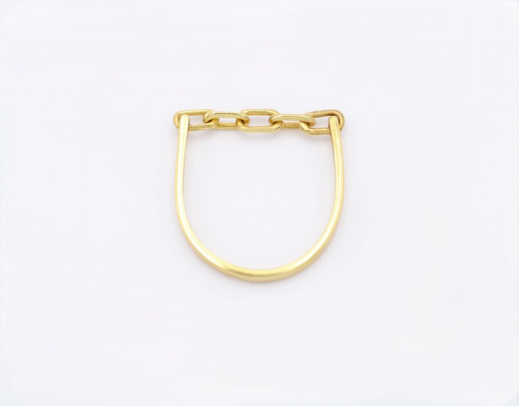 “Hybrid chain I” Ring, silver, yellow