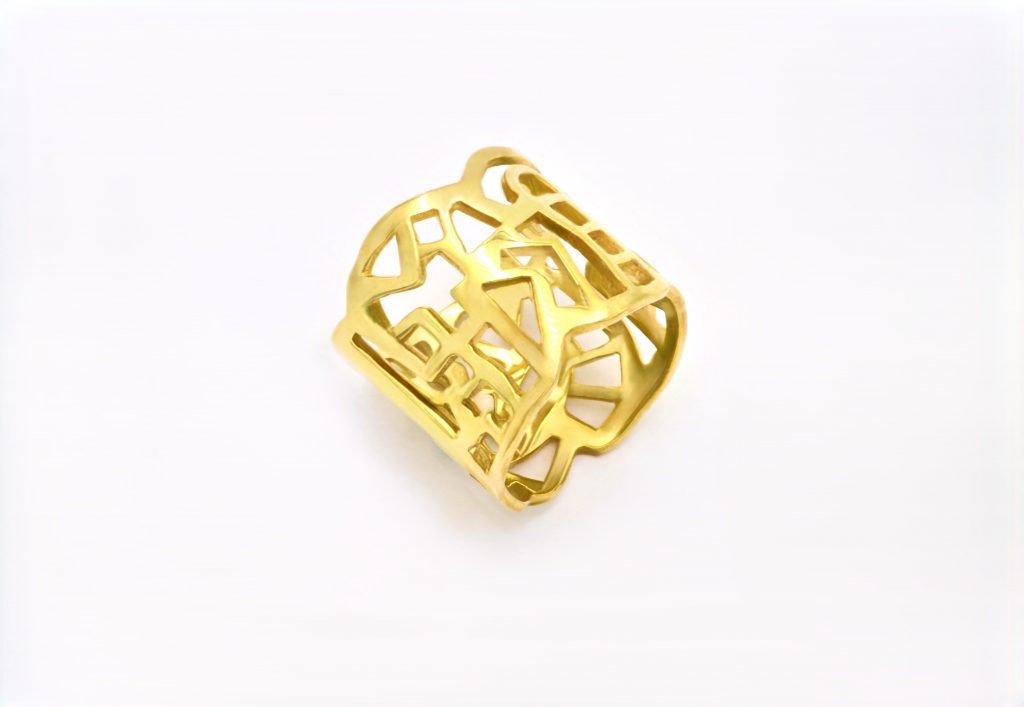 “Tribute to Akrithakis” Ring, silver, yellow