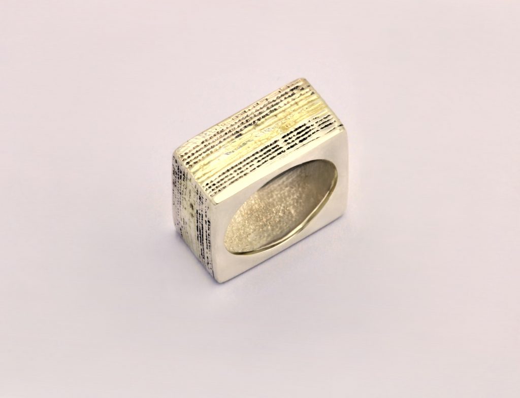 “Canvas” Ring, silver and gold