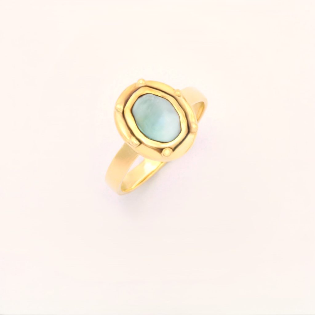 “Wheel” Ring, gold, tourmaline