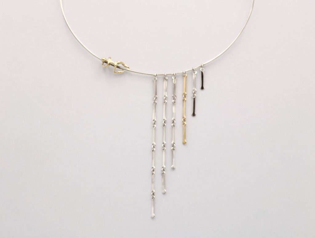 “Beyond the rain” Necklace silver and gold