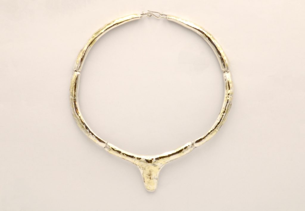“Bucranium” Necklace silver and gold
