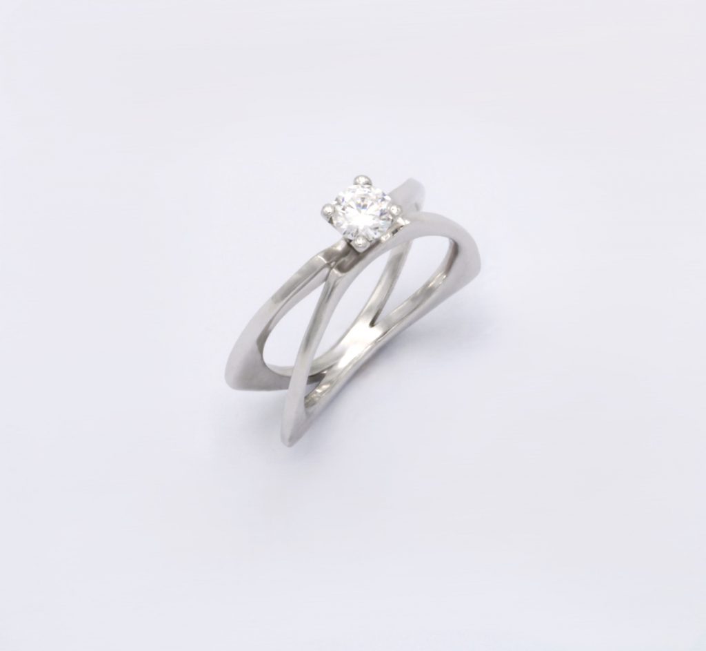 “Solitaire” Ring, silver, cubic zirconium