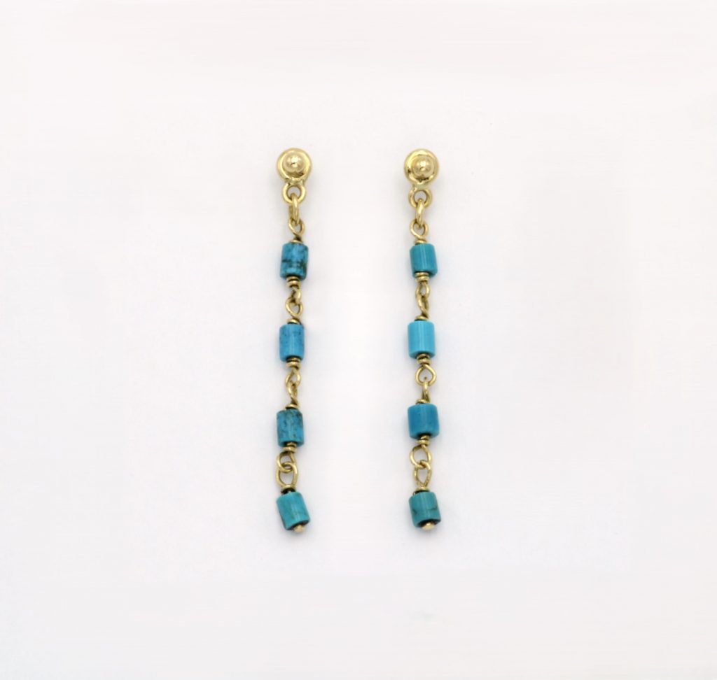 “Egyptian mood” Earrings gold, turquoise