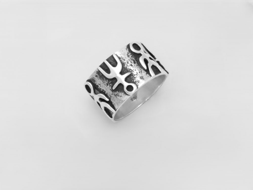 “Cave drawings” Ring, silver