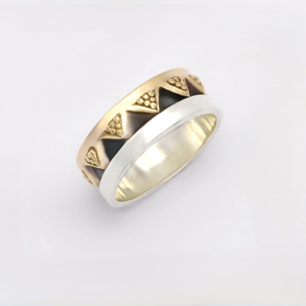 “ Triangular granulation”  Ring, silver and gold