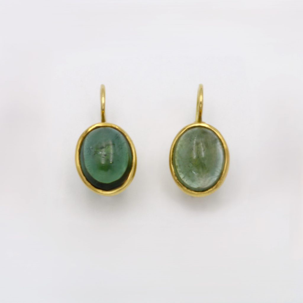 “Medieval I” Earrings gold, tourmaline