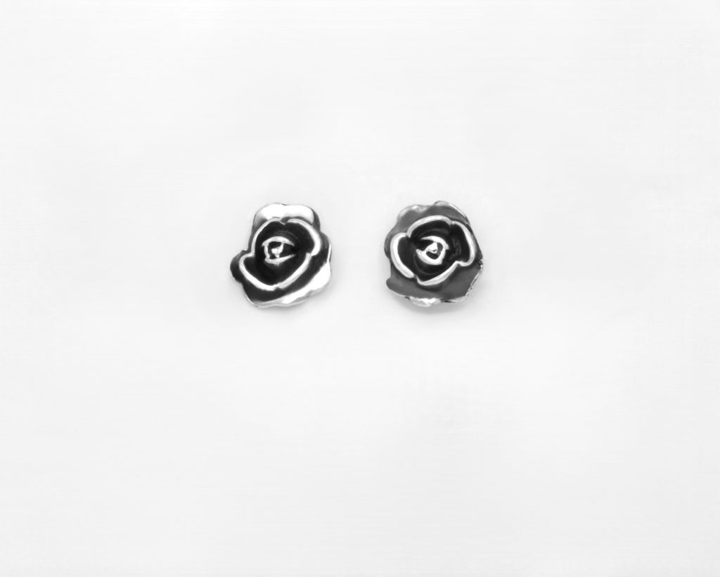 “Realistic rose” Earrings silver