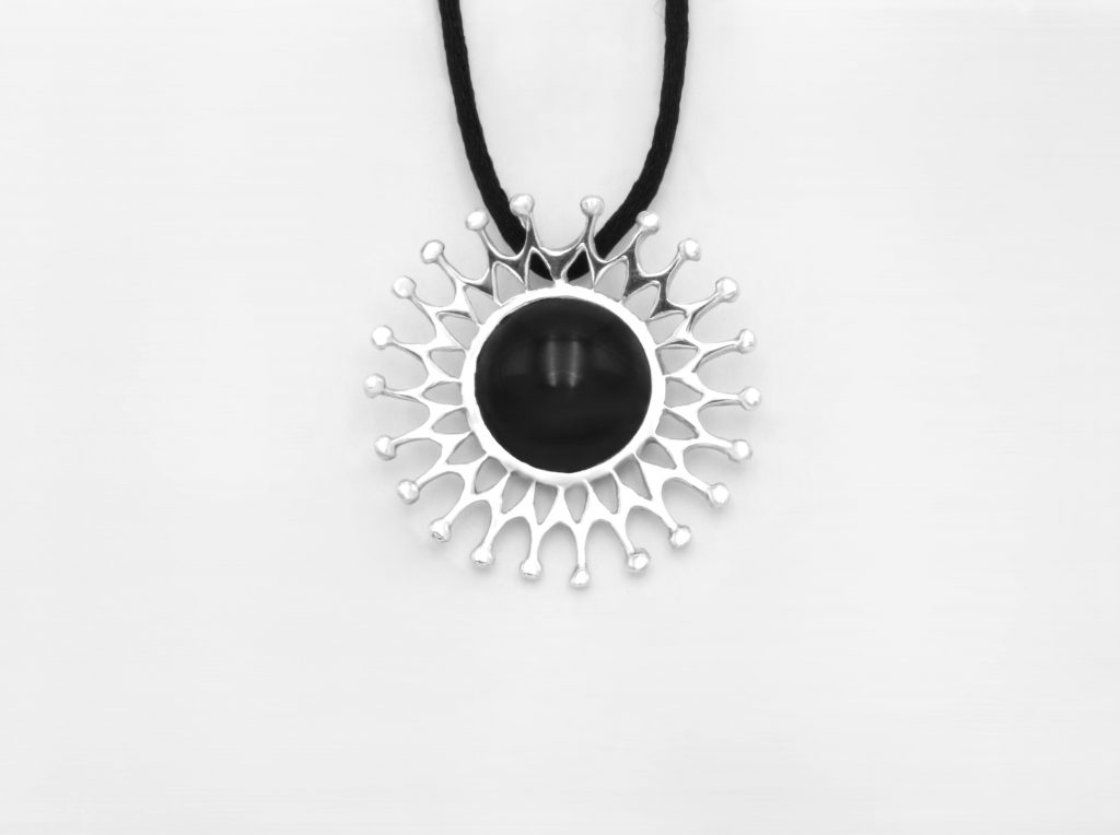 “Black hole sun” Pendant silver, onyx